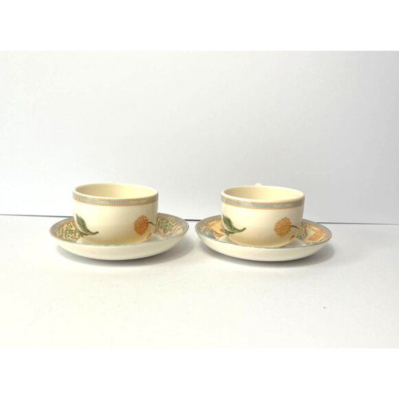 Vintage Wedgwood Home Garden Maze Set Of 2 Cups & Saucers Floral Design - Picture 3 of 9